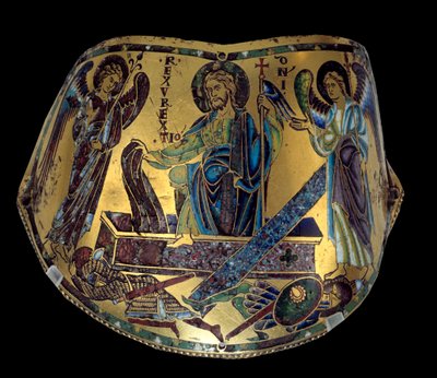 Armilla: Uppståndelsen. Meuse ceremoniellt armband av koppar och emalj. Verkstad av Nicolas Verdun (ca.1130/50-1205) Medeltid, ca. 1170-1180. Paris, Louvren av Nicholas of Verdun