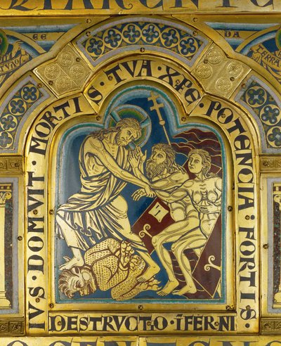 Kristi nedstigning till helvetet, från Verdun-altaret ... av Nicholas of Verdun
