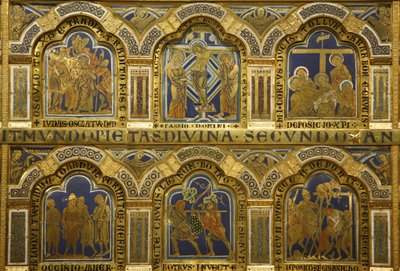 Verdun-altaret av Nicholas av Verdun (ca.1130/50-1205) färdigställt 1181, Klosterneuburg, Österrike, emaljerade paneler av Nicholas of Verdun