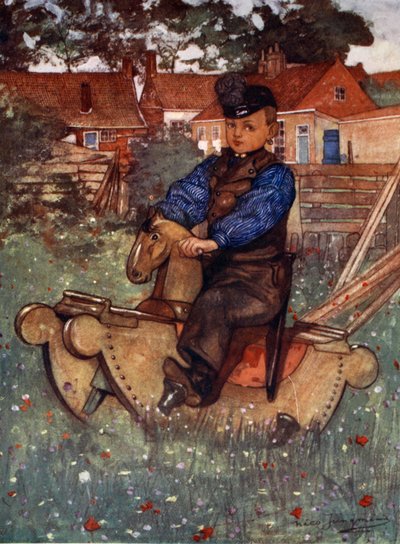 En pojke av Veere på en gunghäst, 1904 av Nico Jungman