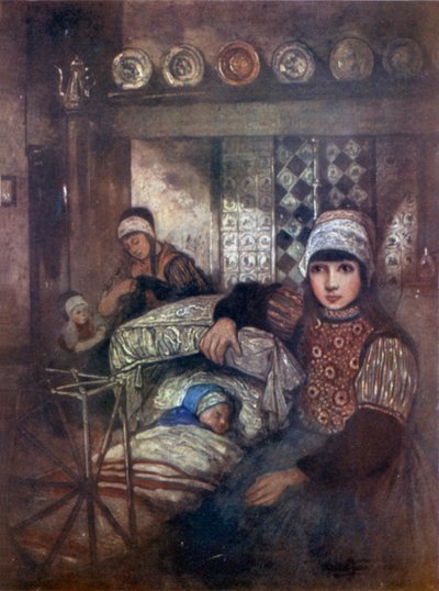 A Marken Interior (färg litho) av Nico Jungman