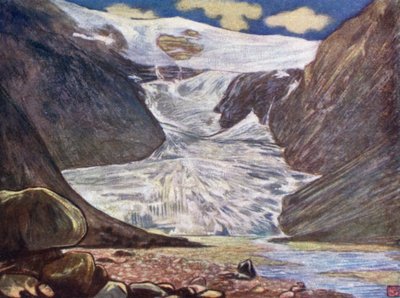 Norge: Kjendalsbrae (färg litho) av Nico Jungman