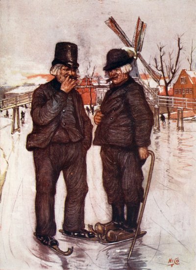 Gamla holländare på skridskor, 1904 av Nico Jungman
