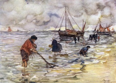 Räkfiske (färg litho) av Nico Jungman