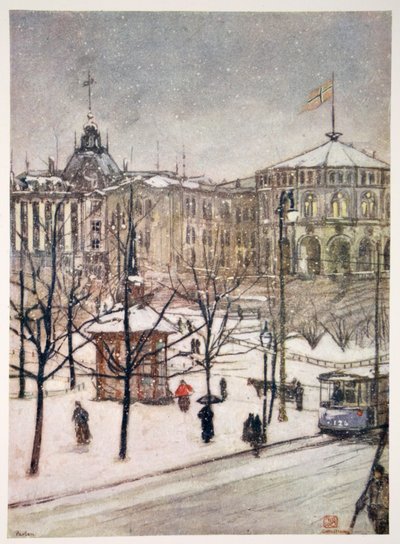 Riksdagshuset (Strorthing), Christiania, 1905 av Nico Jungman