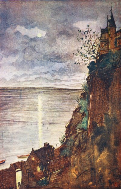 Ingång till Mont St Michel (färglitografi) av Nico Jungmann