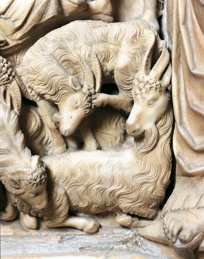 Italien, Toscana, Sienas katedral, predikstol med julkrubba av Nicola Pisano av Nicola Pisano