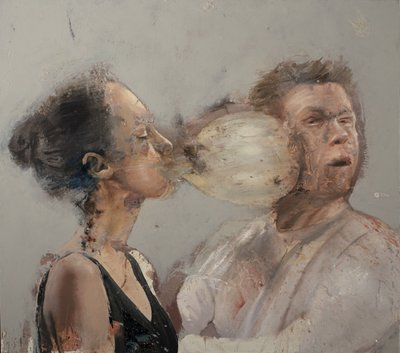 Bubble boxer girl II, 2022 (olja på duk) av Nicola Pucci