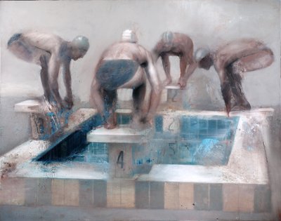 Swimmers, 2012 (olja på duk) av Nicola Pucci