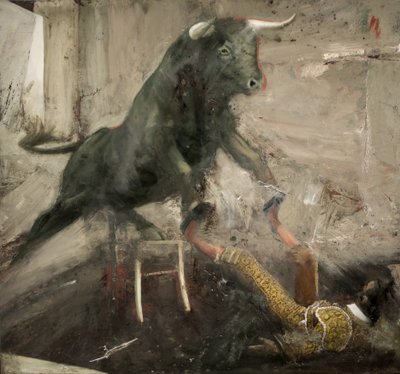Torostol och torero, 2017 (olja på duk) av Nicola Pucci