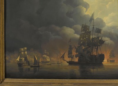 Den anglo-holländska flottan slår ut de algeriska fästena av Nicolaas Baur