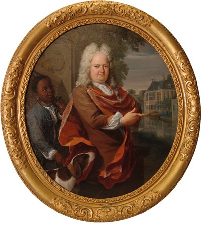 Francois van Bredehoff flankerad av sin tjänare Tabo Jansz av Nicolaas Verkolje