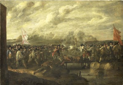 Infanteriskärmytsling i åttioåriga kriget av Nicolaas van Eyck (II) (attributed to)
