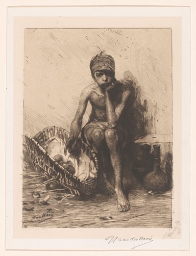 fruktförsäljare av Nicolaas van der Waay (signed by artist)