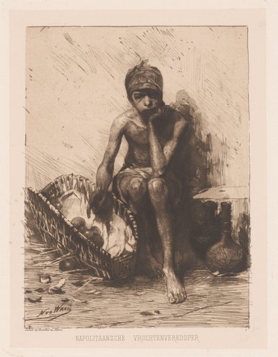 fruktförsäljare Napolitansk fruktsäljare (titel på objekt) av Nicolaas van der Waay