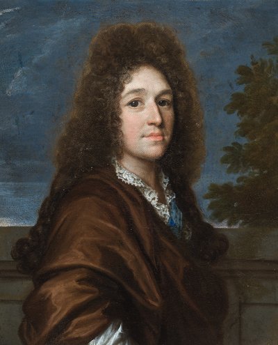 Porträtt av en gentleman (olja på duk) av Nicolaes (follower of) Maes