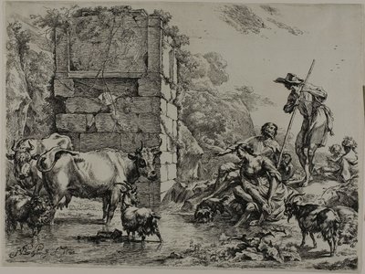 Ko som dricker av Nicolaes Berchem