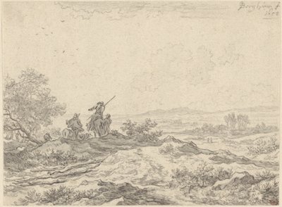 Dynlandskap med herdehundar av Nicolaes Berchem