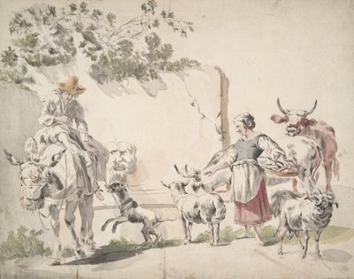 Bönder som går till marknaden av Nicolaes Berchem