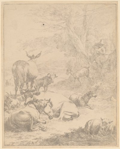 Vilande flock. av Nicolaes Berchem
