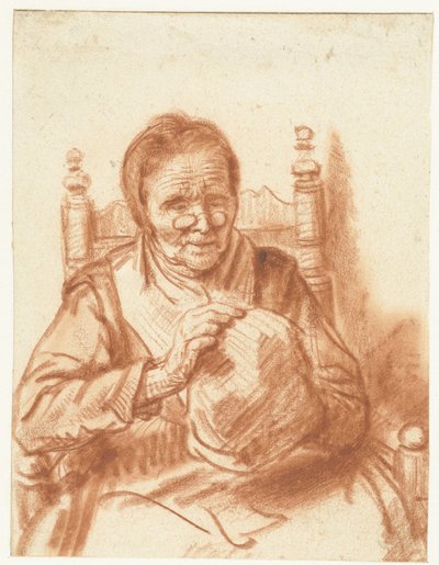 Gammal kvinna med hätta av Nicolaes Maes
