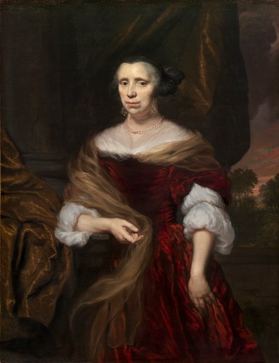 Porträtt av en dam av Nicolaes Maes