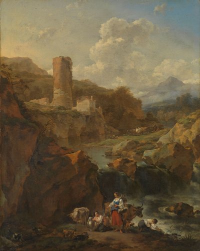 Italienskt landskap av Nicolaes Pietersz Berchem