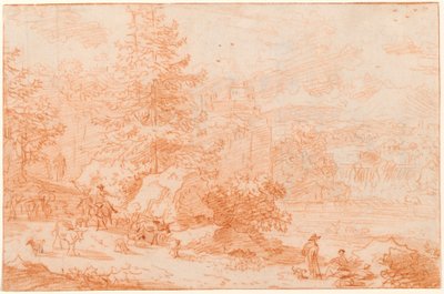 Northern Landscape Fantasy Voking Tivoli av Nicolaes Pietersz Berchem