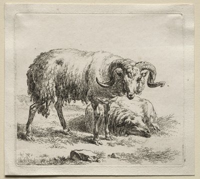 bagge och får. av Nicolaes Pietersz. Berchem