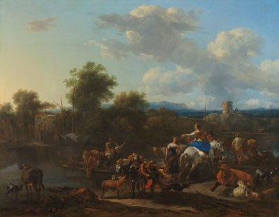 Boskapsfärjan av Nicolaes Pietersz Berchem