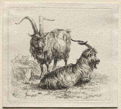 Två getter. av Nicolaes Pietersz. Berchem