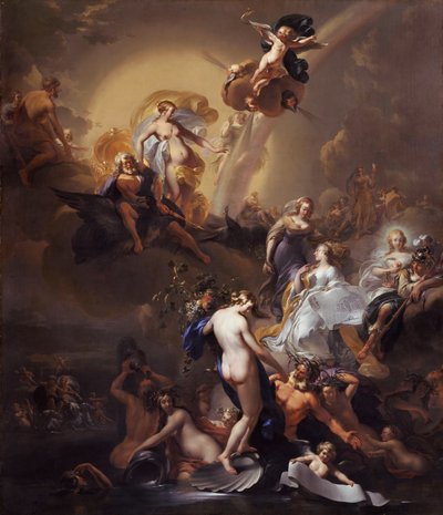 Allegori om utbyggnaden av Amsterdam av Nicolaes Pieterszoon Berchem
