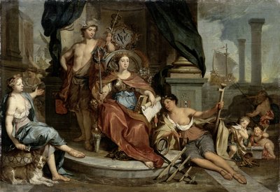 Apoteos för det holländska ostindiska kompaniet av Nicolaes Verkolje