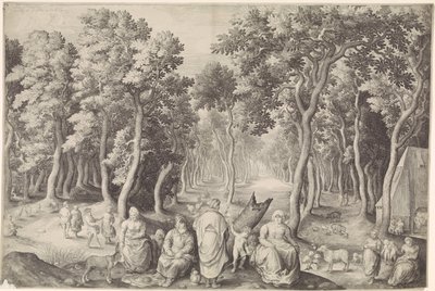 Bondefamilj i en skog av Nicolaes de Bruyn
