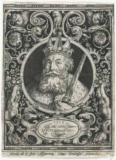 Karl den store, frankernas kung, 1594 av Nicolaes de Bruyn