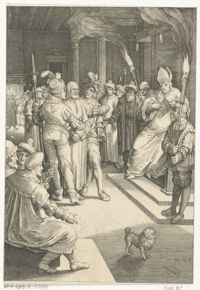 Kristus före Kaifas The Passion (serietitel) av Nicolaes de Bruyn