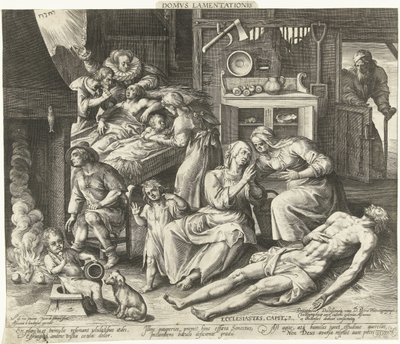 Ett hus fullt av sorg Domus Lamentationis (titel på objekt) av Nicolaes de Bruyn