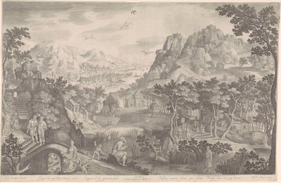 Hosea och den otrogna kvinnan i ett landskap av Nicolaes de Bruyn