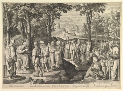 Johannes Döparen predikar i öknen, ca. 1527-28 av Nicolaes de Bruyn
