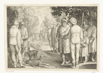 Josef säljs av sina bröder till köpmän vid brunnen Story of Joseph (serietitel) av Nicolaes de Bruyn