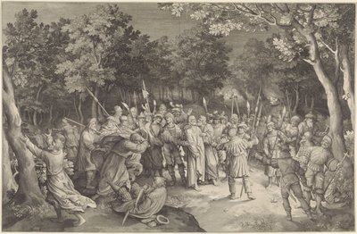 Judas kyss och arrestering av Kristus av Nicolaes de Bruyn