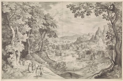 Landskap med rådjursjakt av Nicolaes de Bruyn