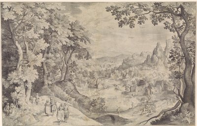 Landskap med rådjursjakt av Nicolaes de Bruyn