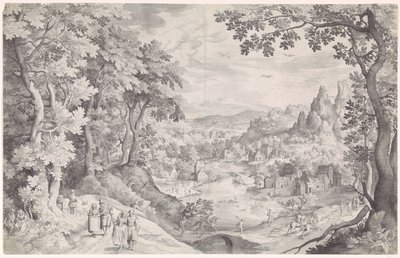Landskap med rådjursjakt av Nicolaes de Bruyn