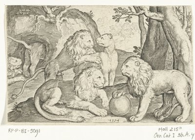Lions Animalivm qvadrvpedvm (serietitel) Djur i landskap (serietitel) av Nicolaes de Bruyn