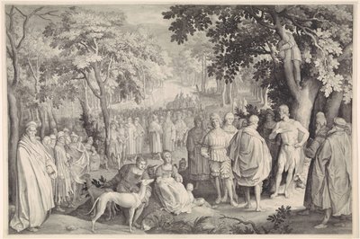 Johannes Döparens predikan av Nicolaes de Bruyn
