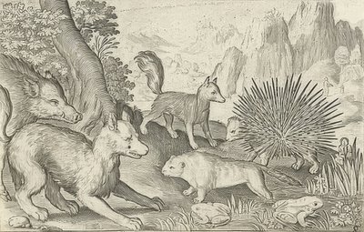 Vildsvin, rävar, bävrar, piggsvin och grodor. 1621 av Nicolaes de Bruyn
