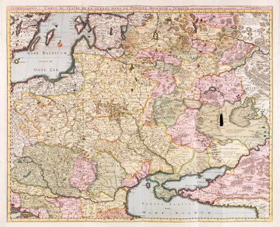 Karta över krigsskådeplatserna i Polen, Muskovien och Turkiet" av Nicolas Visscher av Nicolaes the Elder Visscher