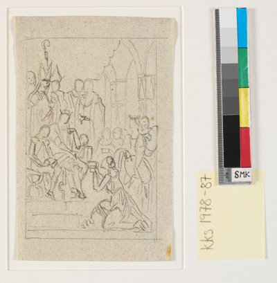 Christian I upphöjer Holstein till ett hertigdöme 1460 av Nicolai Abildgaard