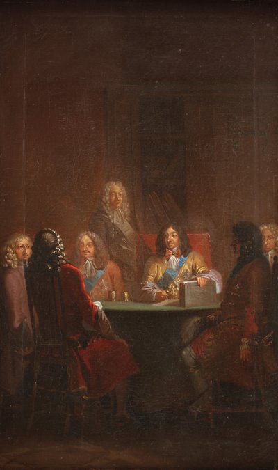 Christian V presenterar dansk lag 1683 av Nicolai Abildgaard